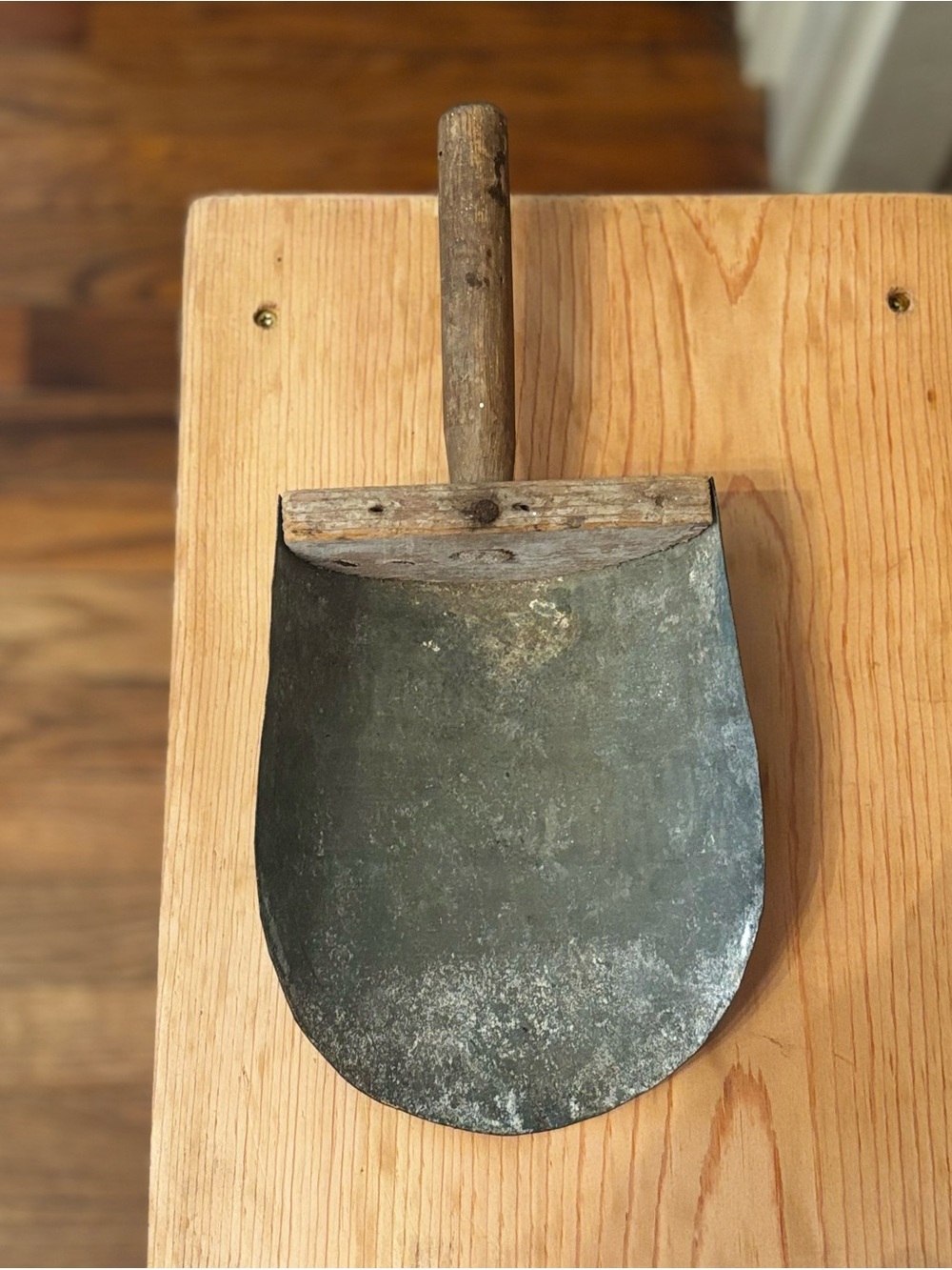 Antique Feed Grain Scoop Metal and Wood